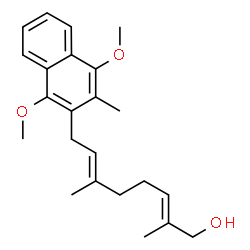 ChemSpider 2D Image | (2E,6E)-8-(1,4-Dimethoxy-3-methyl-2-naphthyl)-2,6-dimethyl-2,6-octadien-1-ol | C23H30O3