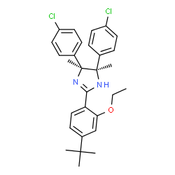 ChemSpider 2D Image | (4R,5S)-2-(4-tert-Butyl-2-ethoxyphenyl)-4,5-bis(4-chlorophenyl)-4,5-dimethyl-4,5-dihydro-1H-imidazole | C29H32Cl2N2O