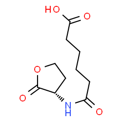 ChemSpider 2D Image | 6-Oxo-6-{[(3S)-2-oxotetrahydro-3-furanyl]amino}hexanoic acid | C10H15NO5