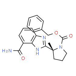 ChemSpider 2D Image | Benzyl (2R)-2-(4-carbamoyl-1H-benzimidazol-2-yl)-2-methyl-1-pyrrolidinecarboxylate | C21H22N4O3