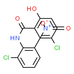 ChemSpider 2D Image | 5-Chloro-N-(2-chloro-6-nitrophenyl)-2-hydroxybenzamide | C13H8Cl2N2O4