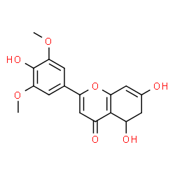 ChemSpider 2D Image | 5,7-Dihydroxy-2-(4-hydroxy-3,5-dimethoxyphenyl)-5,6-dihydro-4H-chromen-4-one | C17H16O7