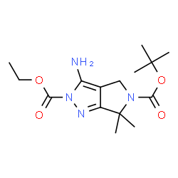 ChemSpider 2D Image | 5-tert-butyl 2-ethyl 3-amino-6,6-dimethyl-2H,4H,5H,6H-pyrrolo[3,4-c]pyrazole-2,5-dicarboxylate | C15H24N4O4