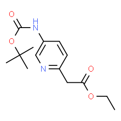 ChemSpider 2D Image | ethyl 2-(5-{[(tert-butoxy)carbonyl]amino}pyridin-2-yl)acetate | C14H20N2O4