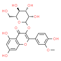 ChemSpider 2D Image | 5,7-Dihydroxy-2-(4-hydroxy-3-methoxyphenyl)-4-oxo-4H-chromen-3-yl D-mannopyranoside | C22H22O12
