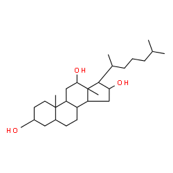 ChemSpider 2D Image | Cholestane-3,12,16-triol | C27H48O3