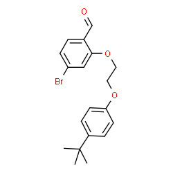 ChemSpider 2D Image | 4-Bromo-2-{2-[4-(2-methyl-2-propanyl)phenoxy]ethoxy}benzaldehyde | C19H21BrO3