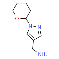 ChemSpider 2D Image | (1-(tetrahydro-2H-pyran-2-yl)-1H-pyrazol-4-yl)methanamine | C9H15N3O