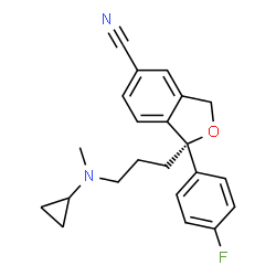 ChemSpider 2D Image | (1S)-1-{3-[Cyclopropyl(methyl)amino]propyl}-1-(4-fluorophenyl)-1,3-dihydro-2-benzofuran-5-carbonitrile | C22H23FN2O
