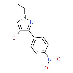 ChemSpider 2D Image | 4-Bromo-1-ethyl-3-(4-nitrophenyl)-1H-pyrazole | C11H10BrN3O2