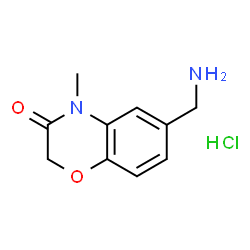 ChemSpider 2D Image | 6-(AMinoMethyl)-4-Methyl-2H-benzo[b][1,4]oxazin-3(4H)-one hydrochloride | C10H13ClN2O2