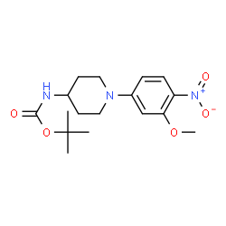 ChemSpider 2D Image | tert-Butyl (1-(3-methoxy-4-nitrophenyl)piperidin-4-yl)carbamate | C17H25N3O5