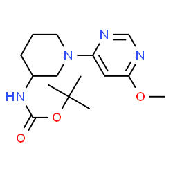 ChemSpider 2D Image | tert-Butyl (1-(6-methoxypyrimidin-4-yl)piperidin-3-yl)carbamate | C15H24N4O3