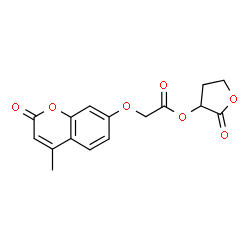 ChemSpider 2D Image | 2-Oxotetrahydro-3-furanyl [(4-methyl-2-oxo-2H-chromen-7-yl)oxy]acetate | C16H14O7