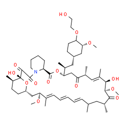 ChemSpider 2D Image | (1R,9S,12S,15R,16E,18R,19R,21R,24E,26E,28E,30S,32S,35R)-1,18-Dihydroxy-12-{(2S)-1-[(1S,3R)-4-(2-hydroxyethoxy)-3-methoxycyclohexyl]-2-propanyl}-19,30-dimethoxy-15,17,21,23,29,35-hexamethyl-11,36-dioxa
-4-azatricyclo[30.3.1.0~4,9~]hexatriaconta-16,24,26,28-tetraene-2,3,10,14,20-pentone | C53H83NO14