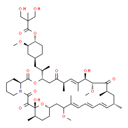 ChemSpider 2D Image | (1R,2R,4S)-4-{(2R)-2-[(1R,9S,12S,15R,16E,18R,19R,21R,23S,24E,26E,28E,32S,35R)-1,18-Dihydroxy-19,30-dimethoxy-15,17,21,23,29,35-hexamethyl-2,3,10,14,20-pentaoxo-11,36-dioxa-4-azatricyclo[30.3.1.0~4,9~]
hexatriaconta-16,24,26,28-tetraen-12-yl]propyl}-2-methoxycyclohexyl 3-hydroxy-2-(hydroxymethyl)-2-methylpropanoate | C56H87NO16