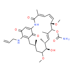 ChemSpider 2D Image | (4E,6Z,8S,10E,12R,13R,16R)-19-(Allylamino)-13-hydroxy-8,14-dimethoxy-4,10,12,16-tetramethyl-3,20,22-trioxo-2-azabicyclo[16.3.1]docosa-1(21),4,6,10,18-pentaen-9-yl carbamate | C31H43N3O8