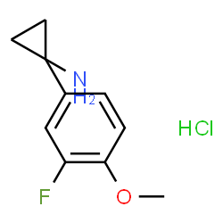 ChemSpider 2D Image | 1-(3-Fluoro-4-methoxyphenyl)cyclopropanamine hydrochloride (1:1) | C10H13ClFNO