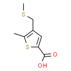 ChemSpider 2D Image | 5-Methyl-4-[(methylthio)methyl]-2-thiophenecarboxylic acid | C8H10O2S2