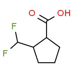 ChemSpider 2D Image | 2-(Difluoromethyl)cyclopentanecarboxylic acid | C7H10F2O2