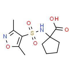 ChemSpider 2D Image | 1-(3,5-dimethyl-1,2-oxazole-4-sulfonamido)cyclopentane-1-carboxylic acid | C11H16N2O5S