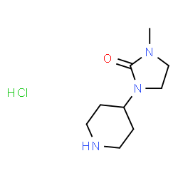 ChemSpider 2D Image | 1-Methyl-3-(4-piperidinyl)-2-imidazolidinone hydrochloride (1:1) | C9H18ClN3O