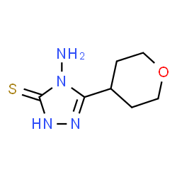 ChemSpider 2D Image | 4-Amino-5-(tetrahydro-2H-pyran-4-yl)-2,4-dihydro-3H-1,2,4-triazole-3-thione | C7H12N4OS