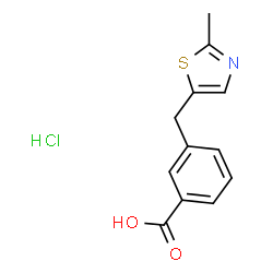 ChemSpider 2D Image | 3-[(2-Methyl-1,3-thiazol-5-yl)methyl]benzoic acid hydrochloride (1:1) | C12H12ClNO2S