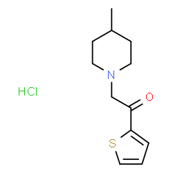 ChemSpider 2D Image | 2-(4-Methyl-1-piperidinyl)-1-(2-thienyl)ethanone hydrochloride (1:1) | C12H18ClNOS