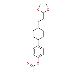 ChemSpider 2D Image | 4-{4-[2-(1,3-Dioxolan-2-yl)ethyl]cyclohexyl}phenyl acetate | C19H26O4