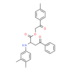 ChemSpider 2D Image | 2-(4-Methylphenyl)-2-oxoethyl 2-[(3,4-dimethylphenyl)amino]-4-oxo-4-phenylbutanoate | C27H27NO4
