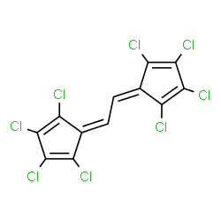 ChemSpider 2D Image | 5,5'-(1,2-Ethanediylidene)bis(1,2,3,4-tetrachloro-1,3-cyclopentadiene) | C12H2Cl8