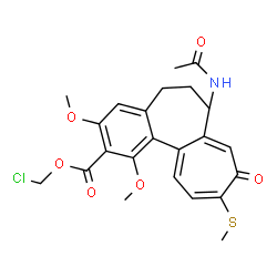 ChemSpider 2D Image | Chloromethyl 7-acetamido-1,3-dimethoxy-10-(methylsulfanyl)-9-oxo-5,6,7,9-tetrahydrobenzo[a]heptalene-2-carboxylate | C23H24ClNO6S