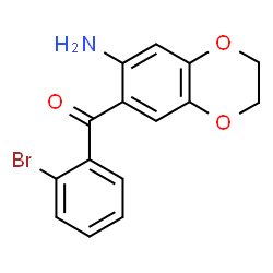 ChemSpider 2D Image | 7-(2-bromobenzoyl)-2,3-dihydro-1,4-benzodioxin-6-amine | C15H12BrNO3