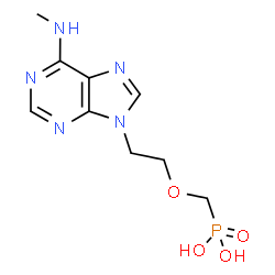 ChemSpider 2D Image | ({2-[6-(Methylamino)-9H-purin-9-yl]ethoxy}methyl)phosphonic acid | C9H14N5O4P