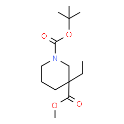 ChemSpider 2D Image | 1-(tert-butyl) 3-methyl 3-ethylpiperidine-1,3-dicarboxylate | C14H25NO4