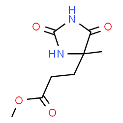 ChemSpider 2D Image | Methyl 3-(4-methyl-2,5-dioxo-4-imidazolidinyl)propanoate | C8H12N2O4