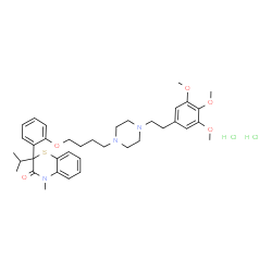 ChemSpider 2D Image | 2-Isopropyl-4-methyl-2-[2-(4-{4-[2-(3,4,5-trimethoxyphenyl)ethyl]-1-piperazinyl}butoxy)phenyl]-2H-1,4-benzothiazin-3(4H)-one dihydrochloride | C37H51Cl2N3O5S