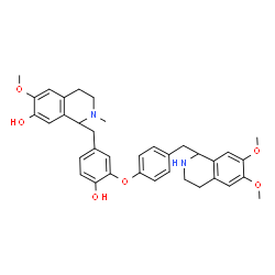 ChemSpider 2D Image | 1-(3-{4-[(6,7-Dimethoxy-1,2,3,4-tetrahydro-1-isoquinolinyl)methyl]phenoxy}-4-hydroxybenzyl)-6-methoxy-2-methyl-1,2,3,4-tetrahydro-7-isoquinolinol | C36H40N2O6
