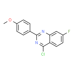 ChemSpider 2D Image | 4-Chloro-7-fluoro-2-(4-methoxyphenyl)quinazoline | C15H10ClFN2O