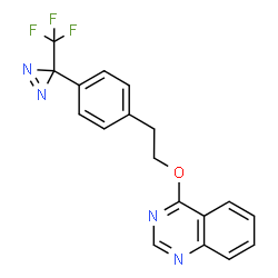 ChemSpider 2D Image | 4-(4-(3-(Trifluoromethyl)-3H-diazirin-3-yl)phenethoxy)quinazoline | C18H13F3N4O