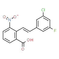 ChemSpider 2D Image | 2-[(E)-2-(3-Chloro-5-fluorophenyl)vinyl]-3-nitrobenzoic acid | C15H9ClFNO4