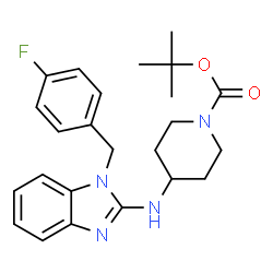 ChemSpider 2D Image | 1-BOC-4-[1-(4-FLUORO-BENZYL)-1H-BENZOIMIDAZOL-2-YLAMINO]-PIPERIDINE | C24H29FN4O2