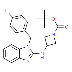 ChemSpider 2D Image | 1-BOC-3-[1-(4-FLUORO-BENZYL)-1H-BENZOIMIDAZOL-2-YLAMINO]-AZETIDINE | C22H25FN4O2