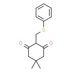 ChemSpider 2D Image | 5,5-Dimethyl-2-[(phenylsulfanyl)methyl]-1,3-cyclohexanedione | C15H18O2S