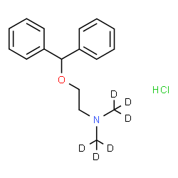 ChemSpider 2D Image | 2-(Diphenylmethoxy)-N,N-bis[(~2~H_3_)methyl]ethanamine hydrochloride (1:1) | C17H16D6ClNO
