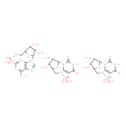 ChemSpider 2D Image | 1-(5-O-Phosphonopentofuranosyl)-2,4(1H,3H)-pyrimidinedione - 9-(5-O-phosphonopentofuranosyl)-9H-purin-6-amine (2:1) | C28H40N9O25P3
