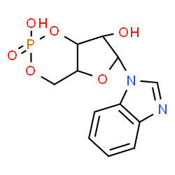 ChemSpider 2D Image | 6-(1H-Benzimidazol-1-yl)tetrahydro-4H-furo[3,2-d][1,3,2]dioxaphosphinine-2,7-diol 2-oxide | C12H13N2O6P