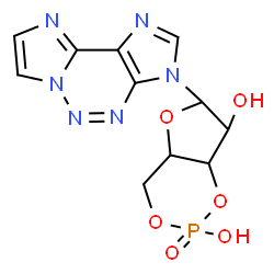 ChemSpider 2D Image | 6-(3H-Diimidazo[1,2-c:4',5'-e][1,2,3]triazin-3-yl)tetrahydro-4H-furo[3,2-d][1,3,2]dioxaphosphinine-2,7-diol 2-oxide | C11H11N6O6P