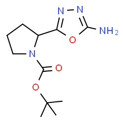 ChemSpider 2D Image | tert-butyl 2-(5-amino-1,3,4-oxadiazol-2-yl)pyrrolidine-1-carboxylate | C11H18N4O3